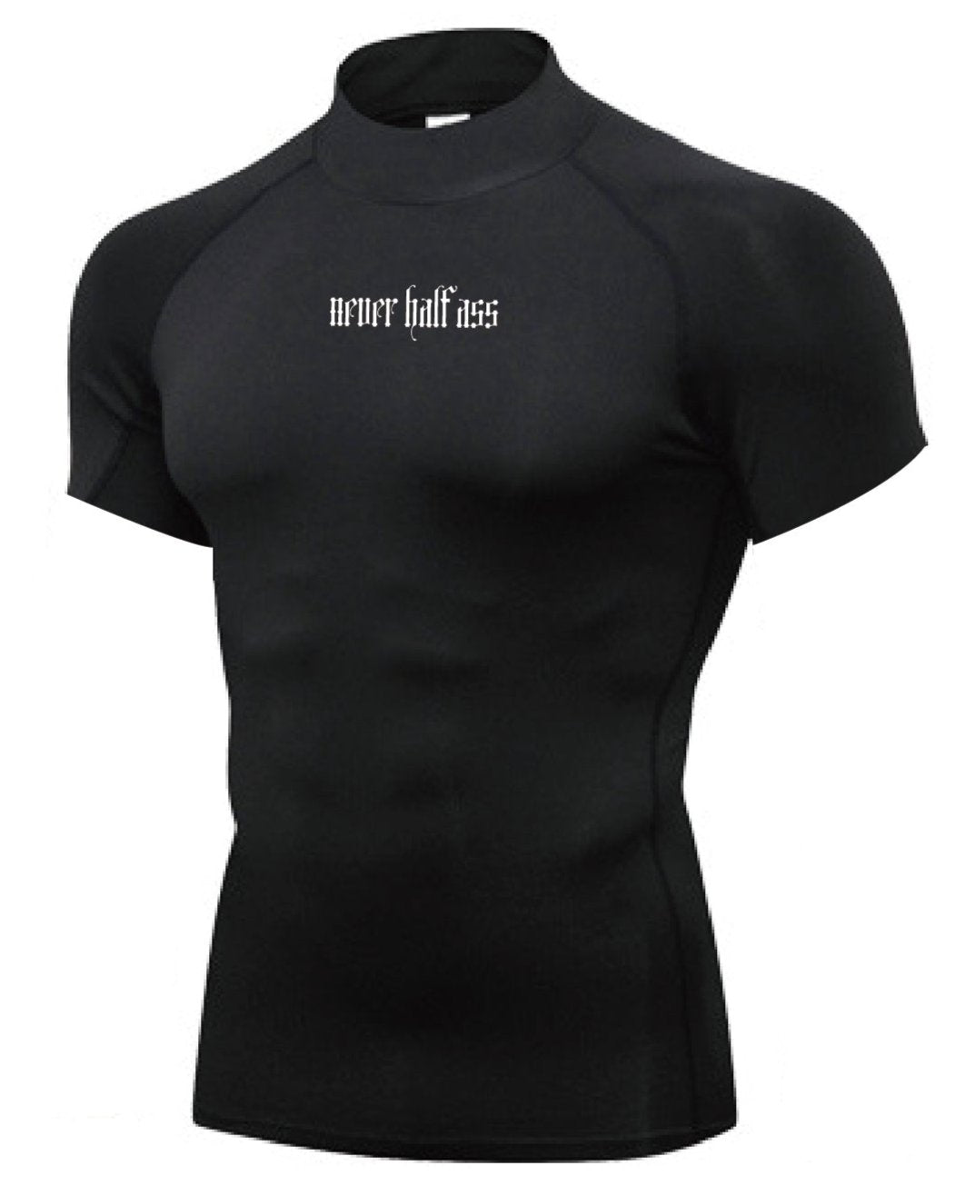 (CLEARANCE) HA/FA Black Compression Short Sleeve