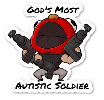 God's Most Autistic Soldier Sticker