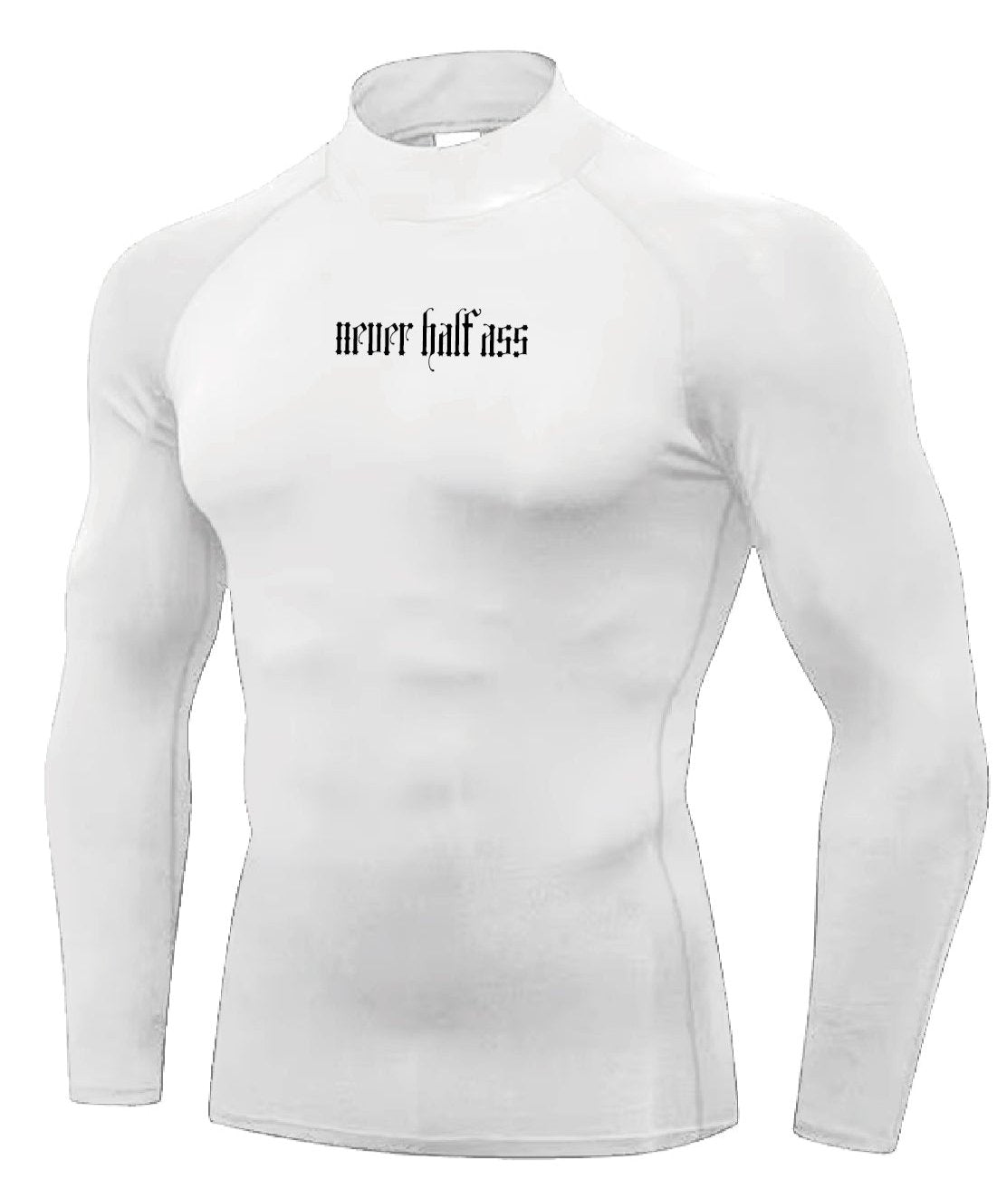 (CLEARANCE) HA/FA White Compression Long Sleeve