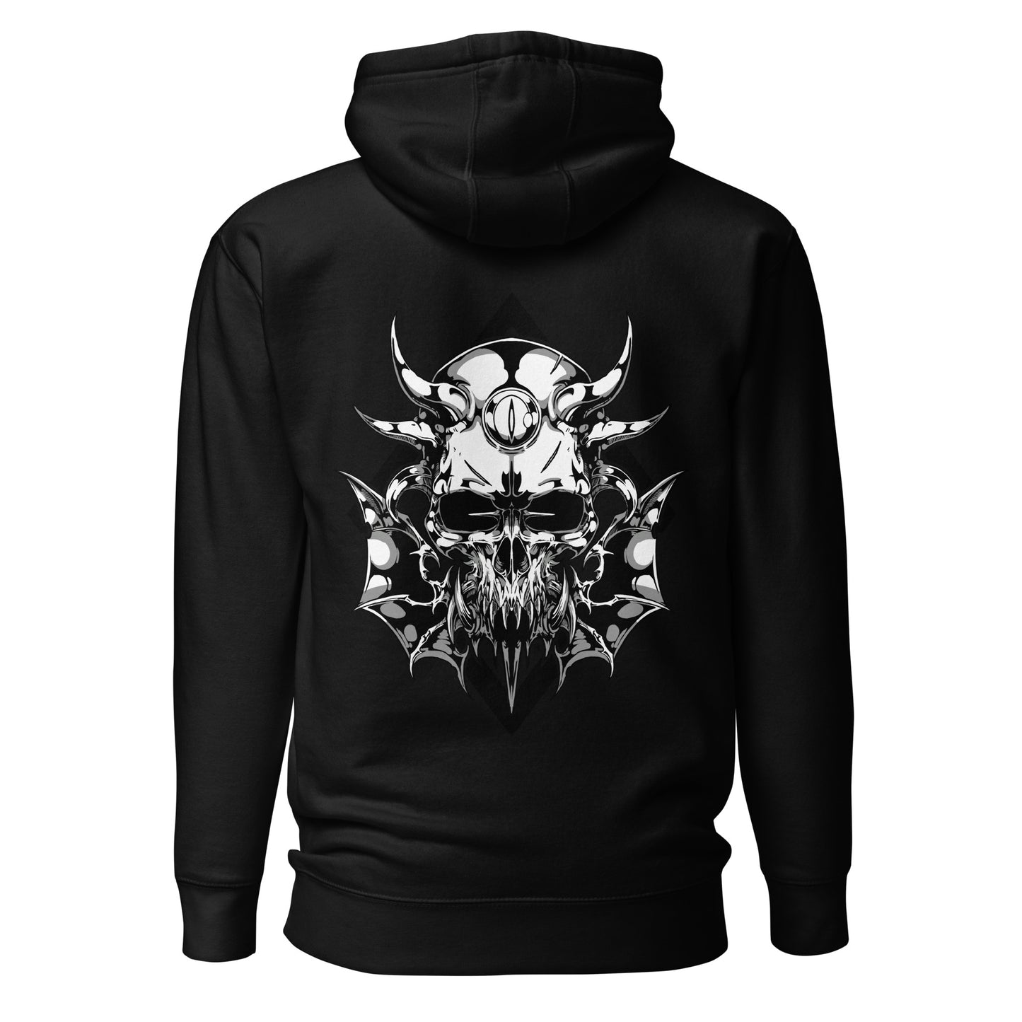 The13thCrypt Skull Black Hoodie (Front and Back Print)