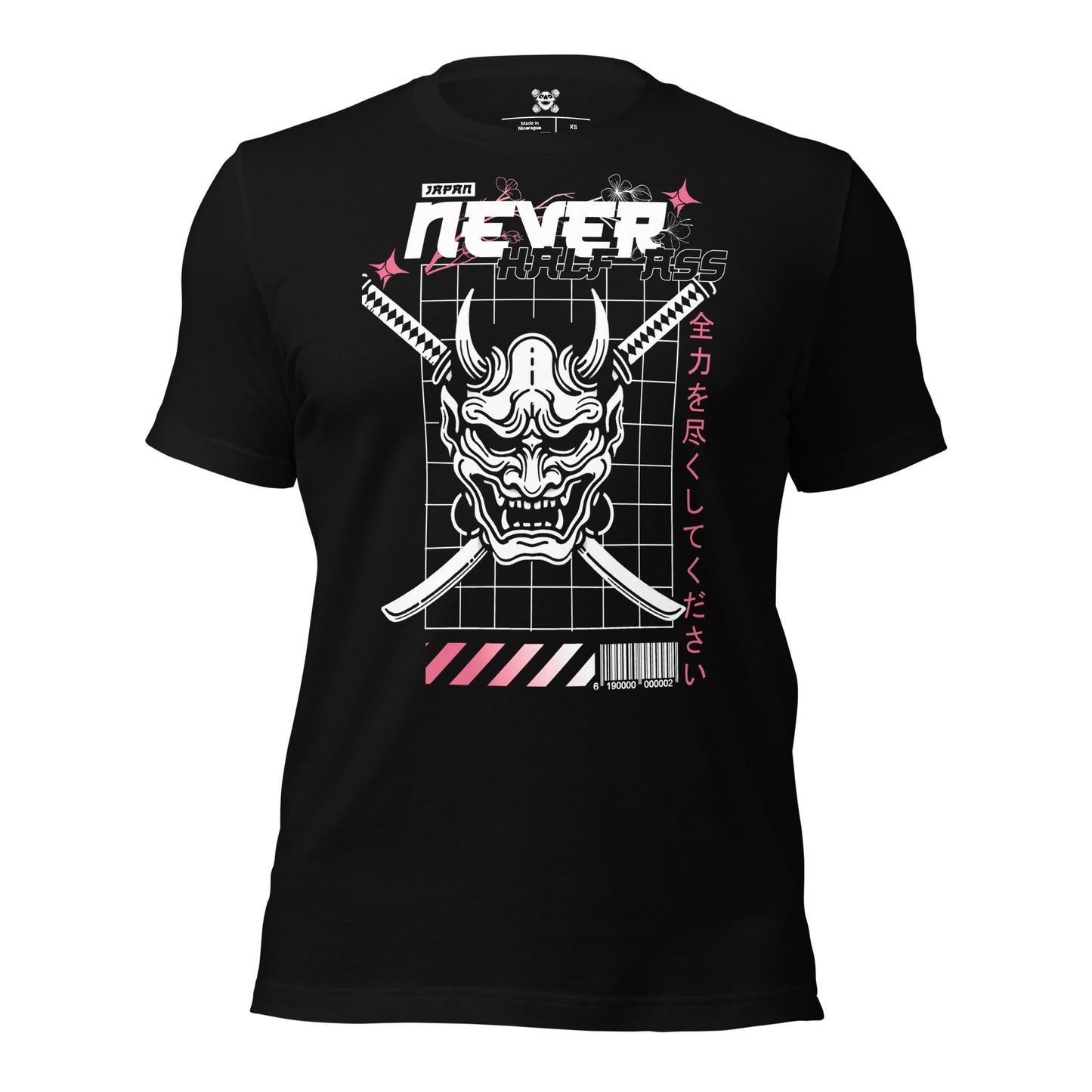 Retro Oni Mask Full T-Shirt (Pink)